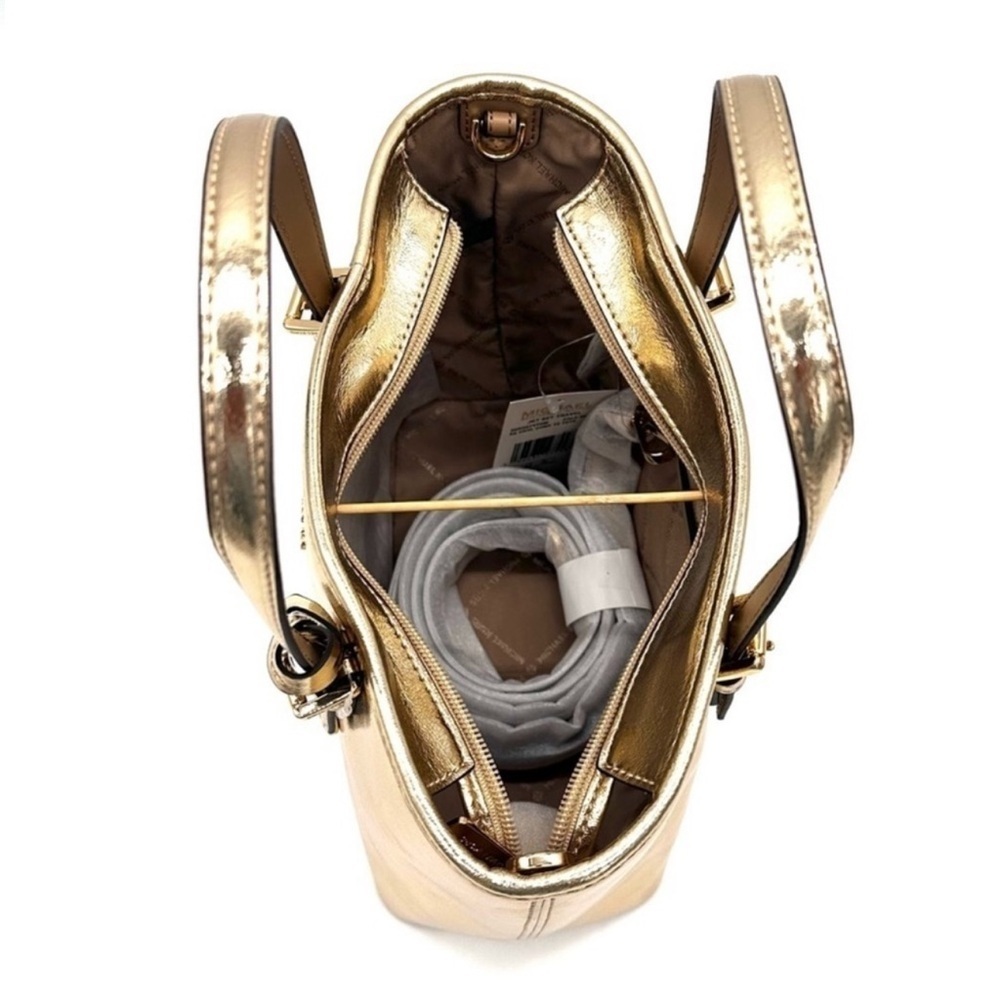 Michael Kors Jet Set Travel XS TZ Tote Bag Gold - Picture 8 of 12